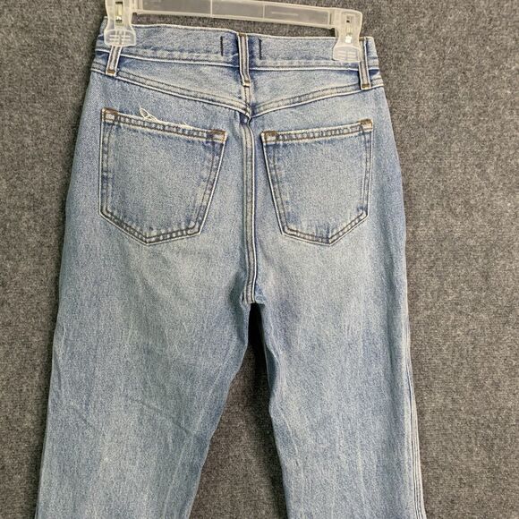 Abercrombie & Fitch High Rise Vintage Straight Jeans Sz 25 Button Fly Destroyed - Picture 8 of 16